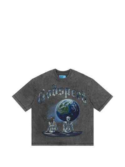 Godspeed Artificial Love T-shirt Mit Grafischem Print In Gray