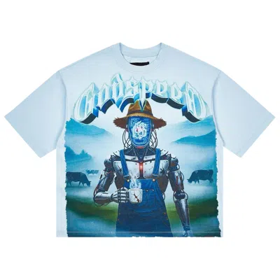 Pre-owned Godspeed Aura Farm T-shirt 'ice' | Blue | Men's Size S