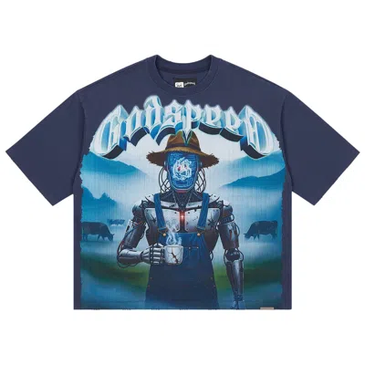 Pre-owned Godspeed Aura Farm T-shirt 'navy' | Blue | Men's Size L