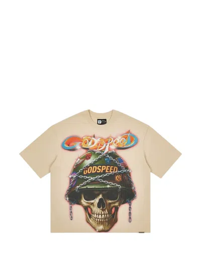 Godspeed Badges Of Honor Graphic-print T-shirt In Neutral