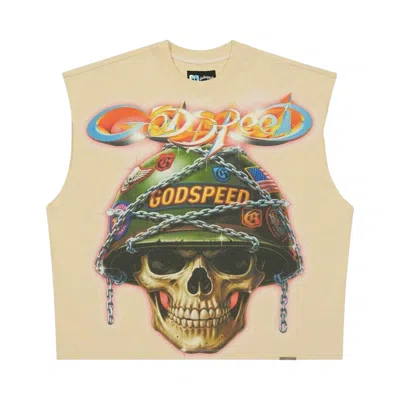 Pre-owned Godspeed Badges Of Honor Sleeveless T-shirt 'bone' | Cream | Men's Size S