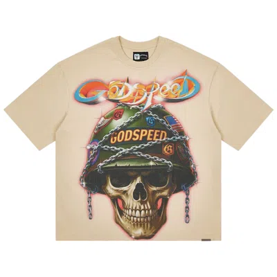 Pre-owned Godspeed Badges Of Honor T-shirt 'beige' | Tan | Men's Size Xl In Brown