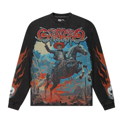 Pre-owned Godspeed Best Western Long-sleeve T-shirt 'grey Wash' | Men's Size Xxl In Gray