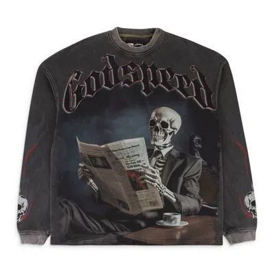 Godspeed Black Monday Thermal L/s Grey Wash T-shirt In Gray