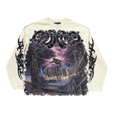 Pre-owned Godspeed B.m.x Long-sleeve T-shirt 'bone' | Cream | Men's Size Xxl In White