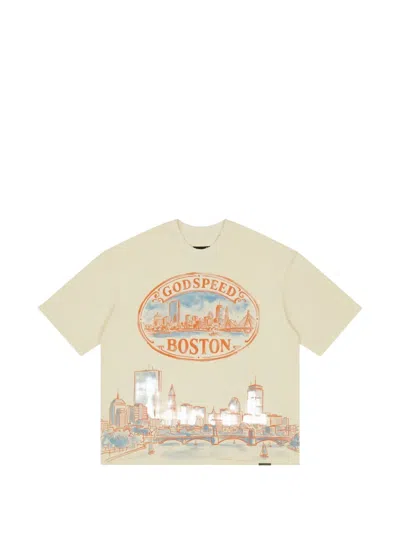 Godspeed Boston Skyline Graphic-print T-shirt In Neutral