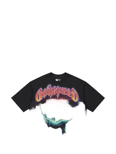 Godspeed Burnt Bridges Graphic-print Cotton T-shirt In Black