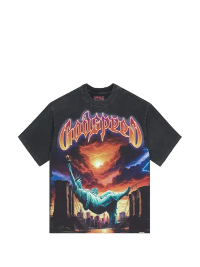 Godspeed Burnt Bridges Graphic-print T-shirt In Brown