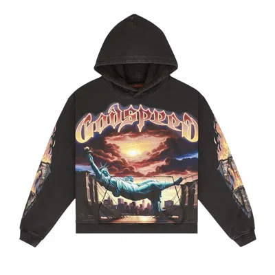 Pre-owned Godspeed Burnt Bridges Hoodie 'black Wash' | Men's Size Xs