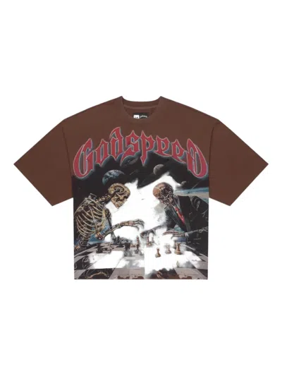 Godspeed Checkmate Graphic-print T-shirt In Brown