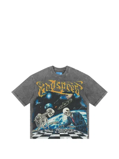 Godspeed Checkmate Ii Graphic-print T-shirt In Gray