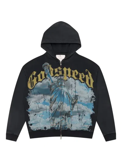 Godspeed Chrome Liberty Zip Hoodie In Black