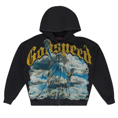 Pre-owned Godspeed Chrome Liberty Zip Hoodie V2 'black' | Men's Size Xxl