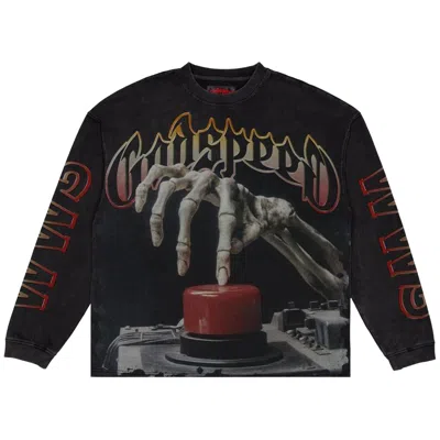 Pre-owned Godspeed Code Red Long-sleeve T-shirt 'black Wash' | Men's Size Xl