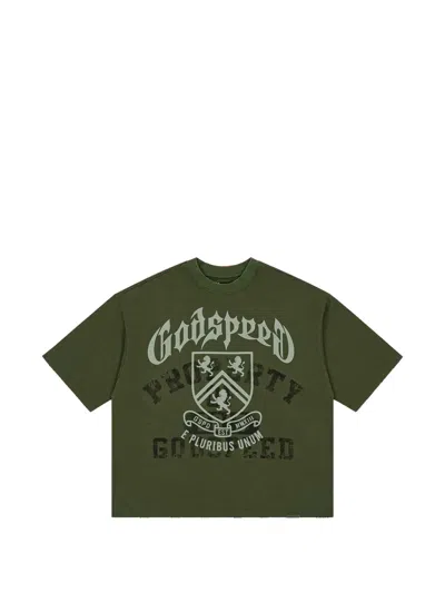 Godspeed Collegiate Logo-print T-shirt In Green