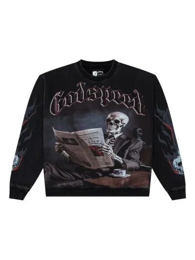 Godspeed Digital Art Crewneck Sweatshirt In Black