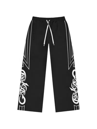 Godspeed Drawstring Graphic Track Pants In Black