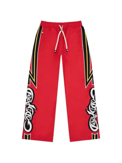 Godspeed Drawstring Graphic Track Pants In Red