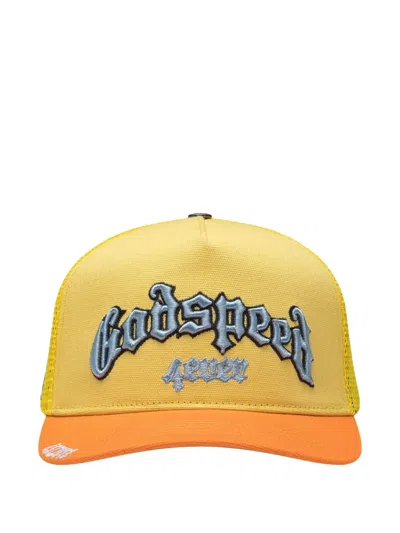 Godspeed Embroidered-logo Trucker Cap In Yellow