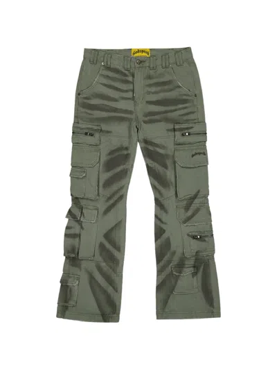 Godspeed Flared Cargo Trousers In Green