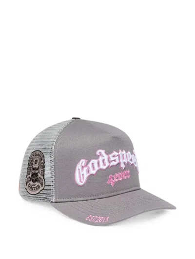 Godspeed Forever Embroidered-logo Mesh-panels Hat In Gray