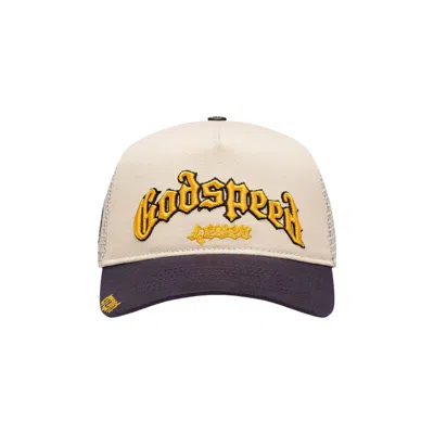 Pre-owned Godspeed Forever Trucker Hat 'bone/yellow/navy' | White | Men's Size Onesize