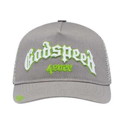 Pre-owned Godspeed Forever Trucker Hat 'grey/lime' | Men's Size Onesize In Gray