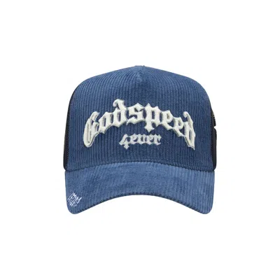 Pre-owned Godspeed Forever Trucker Hat 'sapphire Corduroy' | Blue | Men's Size Onesize