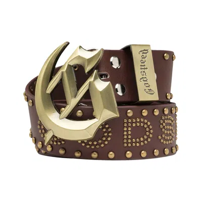 Pre-owned Godspeed Forged Gs Studded Belt 'brown' | Men's Size L