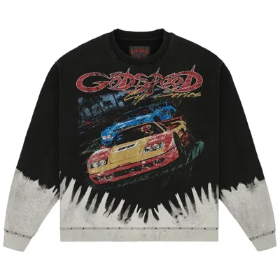 Pre-owned Godspeed F.t.w Long-sleeve 'black Bleached Wash' | Men's Size M