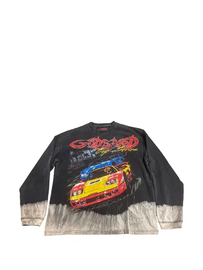 Godspeed F.t.w Ls Bleached Wash Sweater In Black