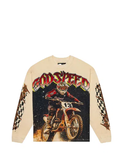 Godspeed Full Throttle Graphic-print T-shirt In Neutrals