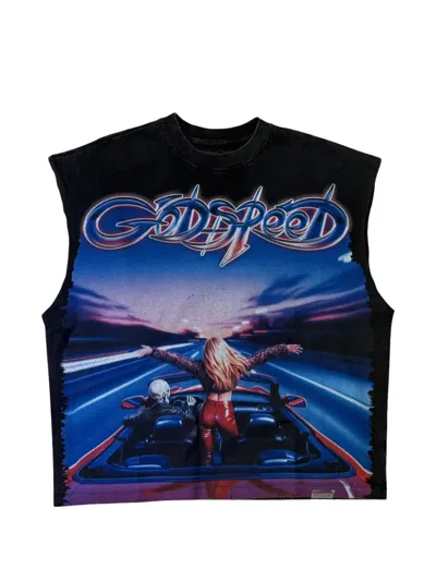 Godspeed Fun Graphic-print Sleeveless T-shirt In Black