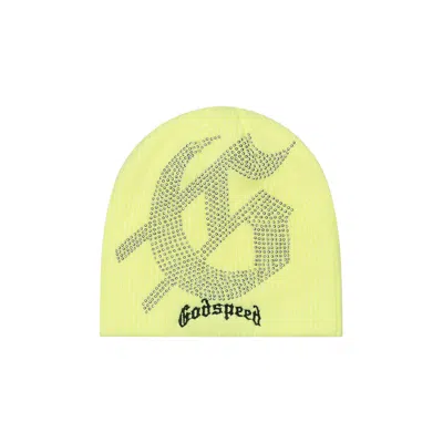 Pre-owned Godspeed G Logo Studded Beanie 'volt' | Yellow | Men's Size Onesize