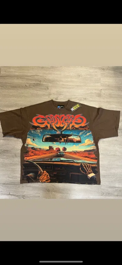 Pre-owned Godspeed God Speed Rear View Tee In Brown