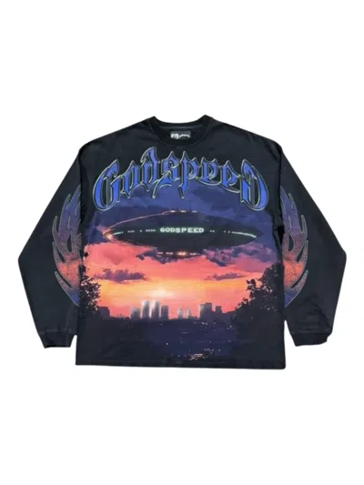 Godspeed Graphic Long-sleeve T-shirt In Blue
