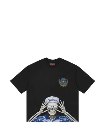Godspeed Graphic-print Chest-pocket T-shirt In Black
