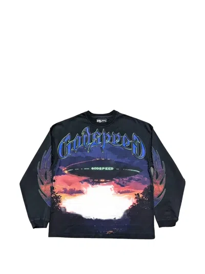Godspeed Graphic-print Long-sleeve T-shirt In Black