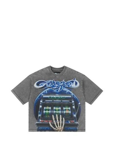 Godspeed Graphic-print Washed T-shirt In Gray