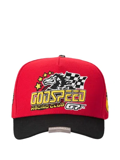 Godspeed Grc Members Embroidered-patch Trucker Hat In Red