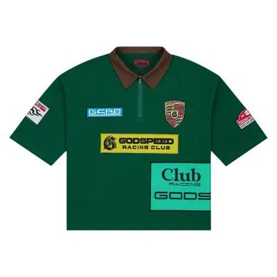 Pre-owned Godspeed Grc Quarter Zip Short-sleeve Polo 'green/brown' | Men's Size S