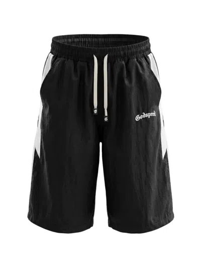 Godspeed Halftime Logo-embroidered Shorts In Black