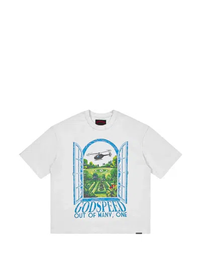 Godspeed Helipad Dreams Graphic-print T-shirt In White