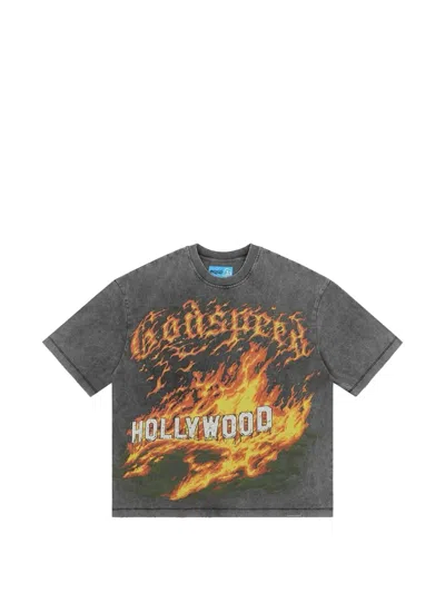Godspeed Hollywood Inferno Graphic-print T-shirt In Gray