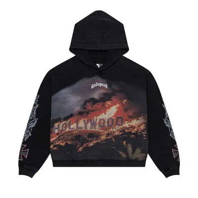 Pre-owned Godspeed Hollywood Inferno Hoodie 'black Wash' | Men's Size Xs
