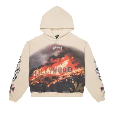 Pre-owned Godspeed Hollywood Inferno Hoodie 'bone' | Cream | Men's Size M In White
