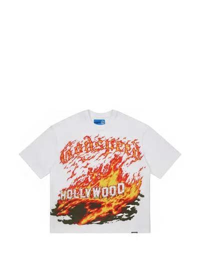 Godspeed Hollywood Inferno Ii Graphic-print T-shirt In White