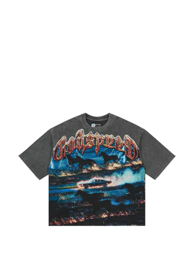Godspeed Horsepower Graphic-print T-shirt In Gray