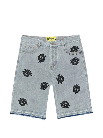 Godspeed Infinity Logo-patch Shorts In Blue