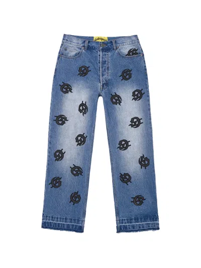 Godspeed Infinity V2 Logo-patch Jeans In Blue
